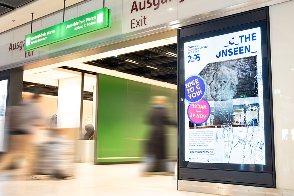 Poster Vitrinen Ankunft