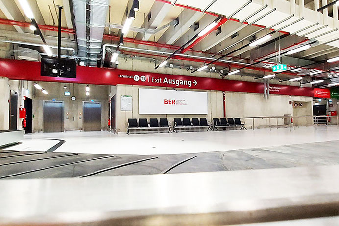 Landscape baggage claim area